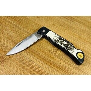 Western Rivers Scrimshaw Knife Grizzly deer  Collectible